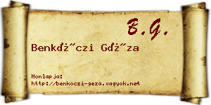 Benkóczi Géza névjegykártya