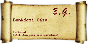 Benkóczi Géza névjegykártya