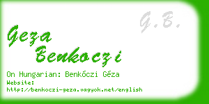 geza benkoczi business card