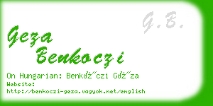 geza benkoczi business card